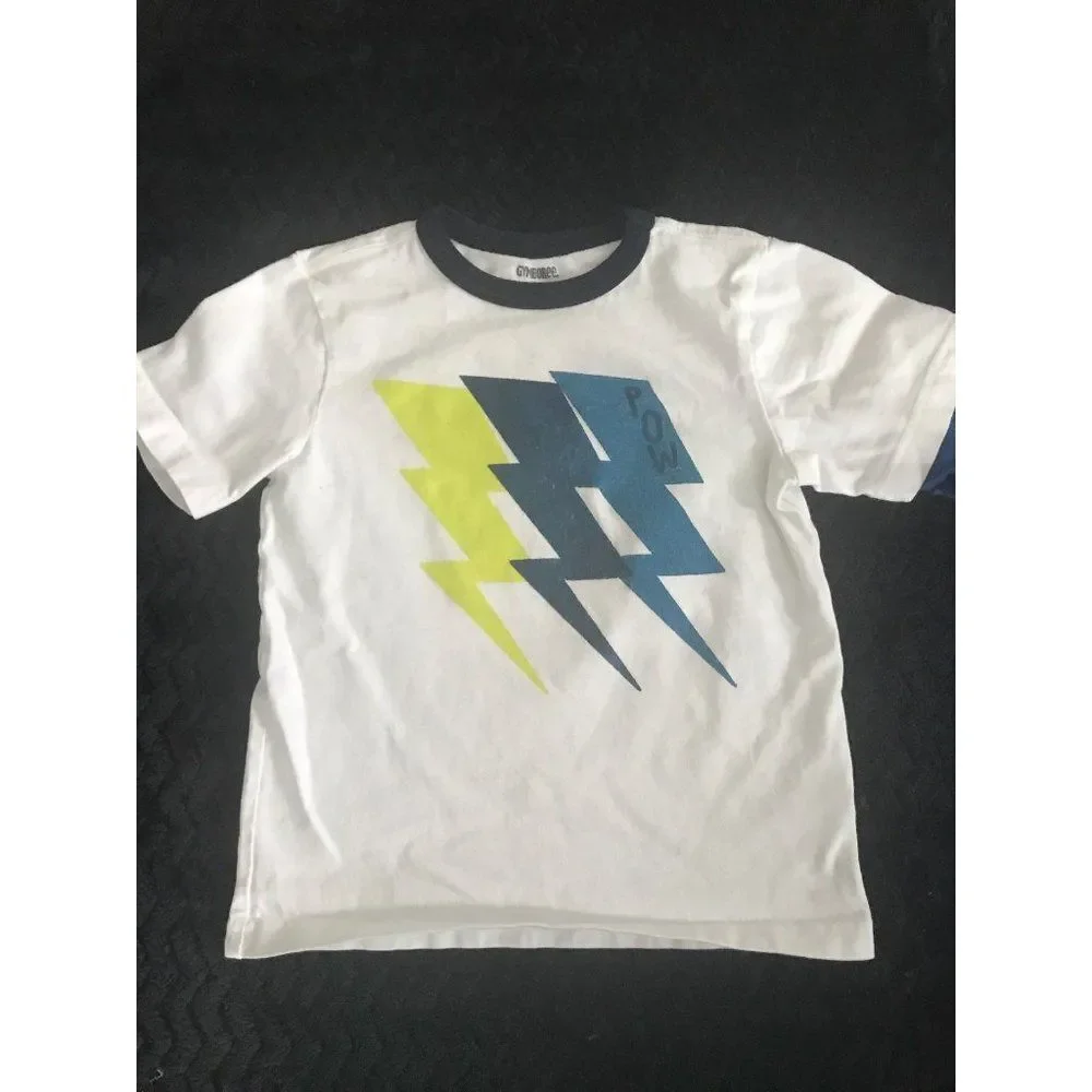 Gymboree size 3t Lot Of 2 Shirts blue Polo white lightning Bolt
